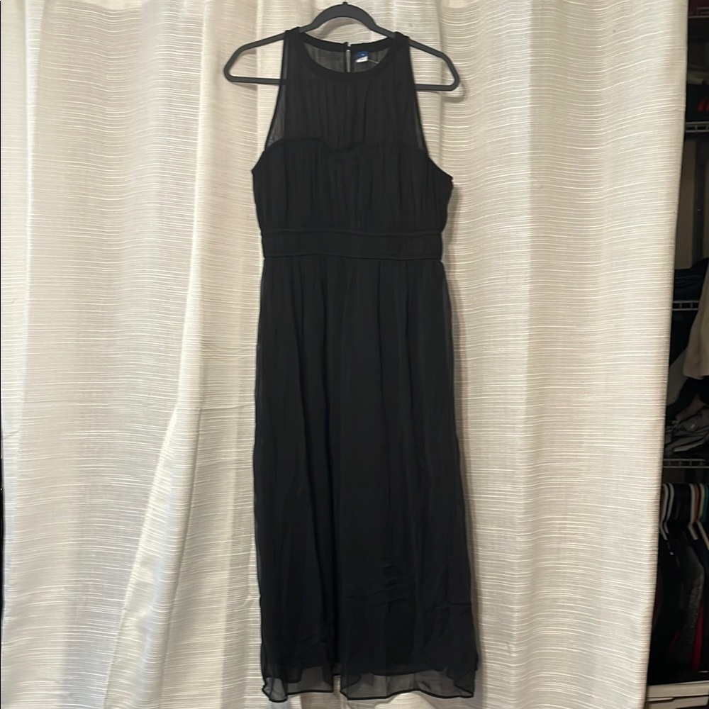 Old Navy Black Halter Sheath Midi Dress